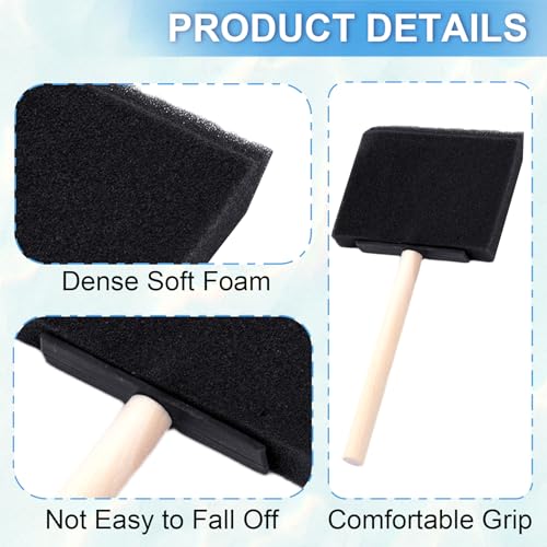 4pcs Foam Paint Brushes, Sponge Painting Tool, 3in, Black - color: Black-4pcs-3"