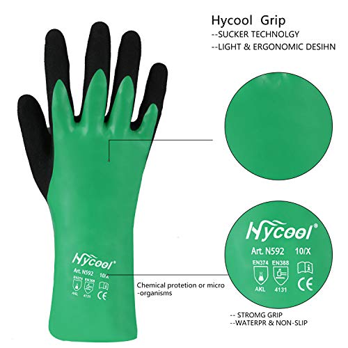 Nitrile Coating Chemical Resistant Gloves 1Pair - size: Medium (Pack of 2)