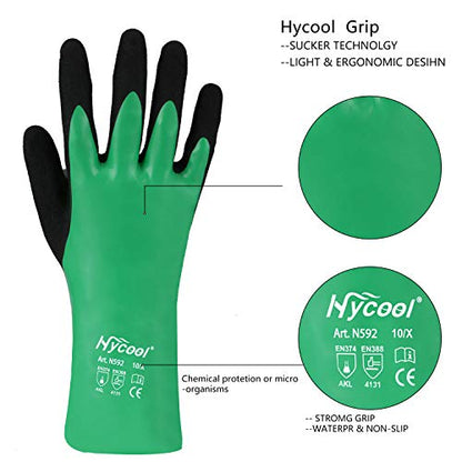 Nitrile Coating Chemical Resistant Gloves 1Pair - size: Medium (Pack of 2)