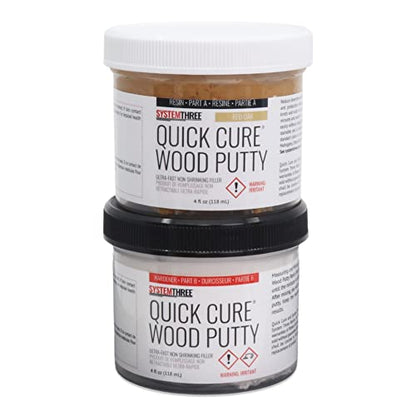 SYSTEMTHREE Quick Cure Putty, Red Oak, 8-oz Kit - color: Red Oak, size: 1 Count (Pack of 1)