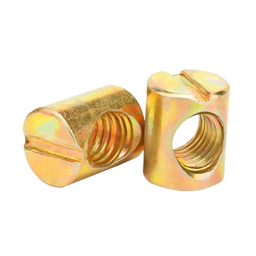 Qrity 20 PCS M6 Barrel Nuts M6x13mm Furniture Barrel Nuts, Cross Dowels Slotted Nuts for Furniture Beds Crib and Chairs - size: M6x13mm