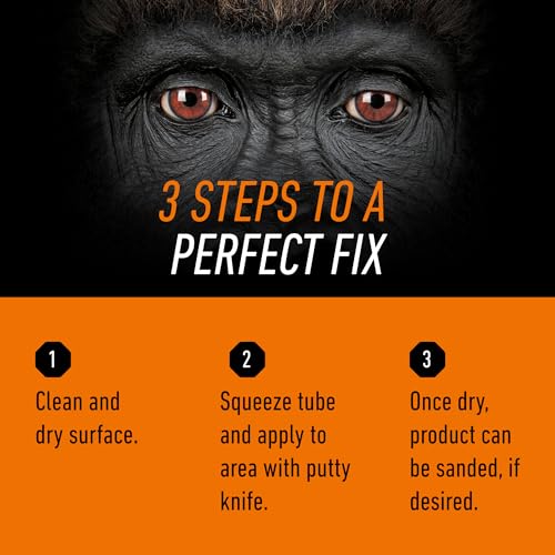 Gorilla Wood Filler, Golden Oak, Water Resistant, 6 oz Tube, 2-Pack - color: Golden Oak, size: 2 - Pack