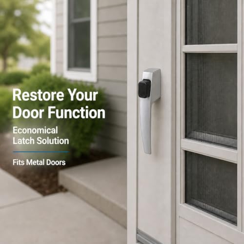 PRIME-LINE Screen & Storm Door Push Button Latch Set, Aluminum, Night Lock - color: Aluminum