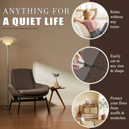 Felt Furniture Pads for Hardwood Floors -Yelanon Felt Pads for Chair Legs - size: 216 pcs Brown