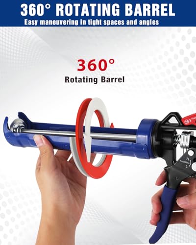 WORKPRO Caulking Gun, Hand Caulk Gun with Adjustable 9:1&18:1 Thrust Ratio - size: 10 oz