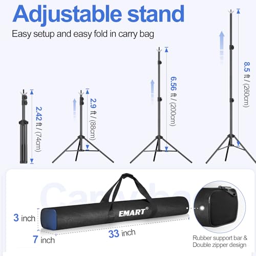 EMART Backdrop Stand 10x8.5FT Adjustable Back Drop Stand for Party Events - color: Black, size: 10x8.5ft