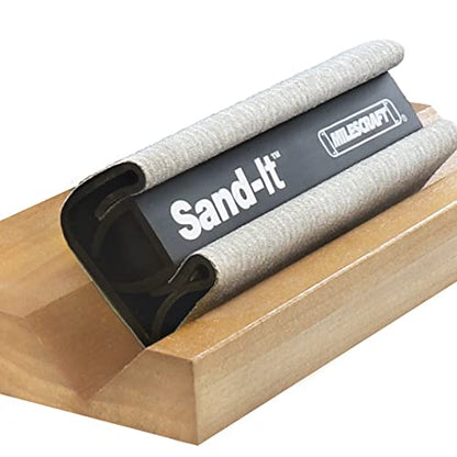 Milescraft 1622 Sand-It Multi-Surface Sanding Block. Sand Flat, Concave, Convex & Round Surfaces or Fit into Tight Spaces. Accepts any ¼ Sheet of Sand Paper. 150 Grit Sand Paper Included