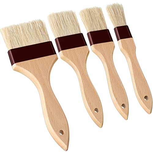 Boao 4 Pcs Pastry Brush, Natural Bristle Basting Brush, 1, 1.5, 2, 3 Inch - size: 1, 1.5, 2, 3 Inch