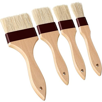 Boao 4 Pcs Pastry Brush, Natural Bristle Basting Brush, 1, 1.5, 2, 3 Inch - size: 1, 1.5, 2, 3 Inch