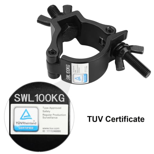 GBGS 10 Pack Black OD 2"Truss Clamps for DJ,Stage Light,Max Load 220lbs