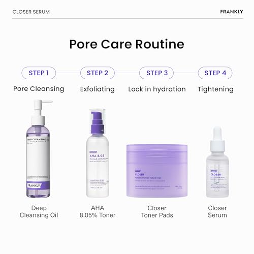 FRANKLY Closer Serum | Pore Minimizer Serum | 9 Peptides, Vegan Collagen, Adenosine, PHA | Korean Pore Minimizer for Glass Skin, Anti-Aging, Hydration, Elasticity | 1.01 fl oz (Pack of 2) - size: 1.01 Fl Oz (Pack of 2)