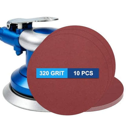 10 Pack 9 Inch PSA Sanding Discs 320 Grit Aluminum Oxide Red - size: 320 grit