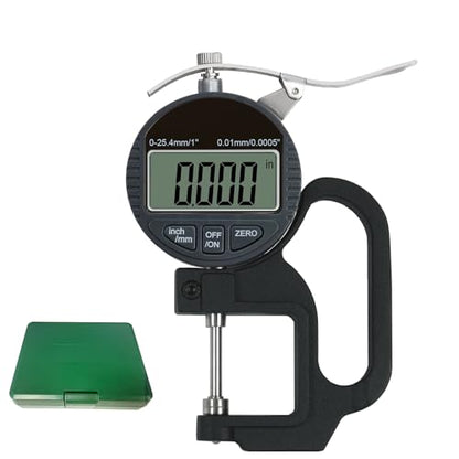 Digital Thickness Gauge 1 inch/0-25.4mm, 0.0005inch/0.01mm Accuracy - size: 1"/0.0005"