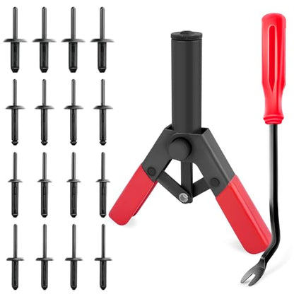 GOOACC 82Pcs Pop Rivet Assortment Set with Fastener Remover Poly Rivet Gun - color: 80Pcs Rivet Set + 2 Remover