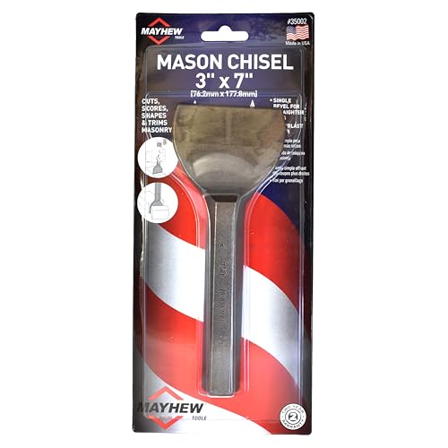 Mayhew Select 35002 3-by-7-Inch Carded Mason Chisel No Handguard ,Black - size: 3 inch