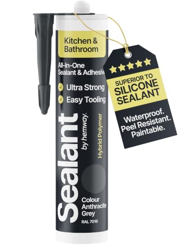 Hemway Kitchen & Bathroom Anthracite Gray Sealant & Adhesive 300ml 1 Pack - color: Anthracite Gray