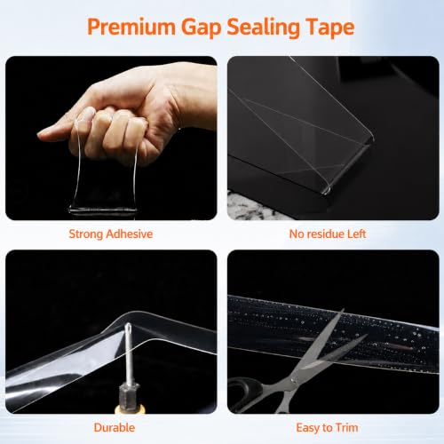 2”×98.4Ft Clear Window Weather Sealing Tape, 20 mils Thick No Residue - size: 2”×98.4Ft