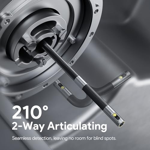 DEPSTECH 10FT Articulating Borescope, Dual Lens Endoscope Camera with Light - size: 10FT, style: Dual Lens