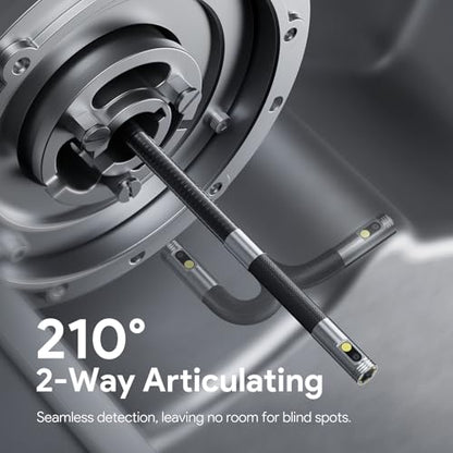 DEPSTECH 10FT Articulating Borescope, Dual Lens Endoscope Camera with Light - size: 10FT, style: Dual Lens