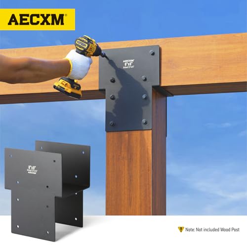 Aecxm 8"x8" (Actual 7.5"x7.5") Heavy Duty Post Caps Tie Brackets for Wood, Deck Post to Beam Connector Bracket（Serial Post） 3Pack - size: Series 8"×8"(Actual 7.5"×7.5")