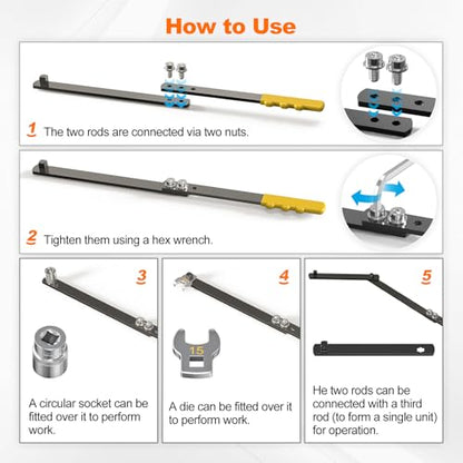 11-Piece Serpentine Belt Tool Kit with Sockets and Wrenches