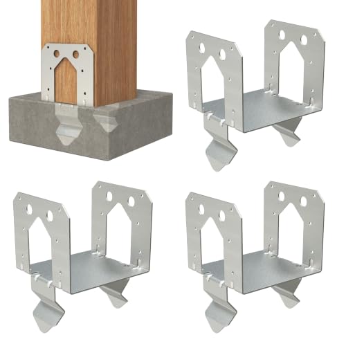 4PCS 6x6 Post Base Anchor for Concrete, Supports Deck Fence Pergola