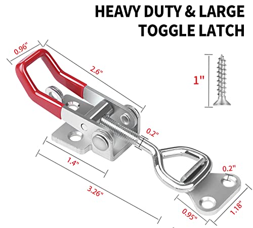 Vicuna R 8 Pack Heavy Duty Toggle Latch Clamp 4002, Adjustable Pull Latch - style: 4002-8PK