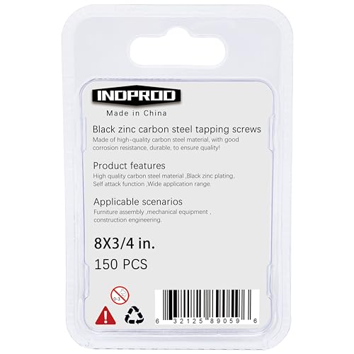 #8 X 3/4" Black Screw,Flat Head Phillips Wood Screw, Electroplating Black Carbon Steel, #8 X 3/4-Inch,150Pcs - color: Black Zinc Plated Screws, size: #8 x 3/4"