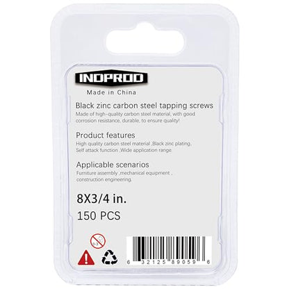 #8 X 3/4" Black Screw,Flat Head Phillips Wood Screw, Electroplating Black Carbon Steel, #8 X 3/4-Inch,150Pcs - color: Black Zinc Plated Screws, size: #8 x 3/4"