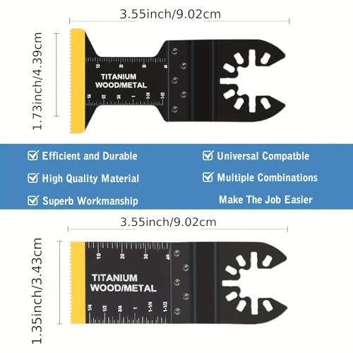10pcs Oscillating Saw Blades Titanium Heavy-Duty Multitool Blades for Wood, Metal and Nail Cutting, Renovation and Demolition, Black - color: Multicolor