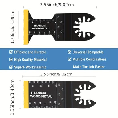 10pcs Oscillating Saw Blades Titanium Heavy-Duty Multitool Blades for Wood, Metal and Nail Cutting, Renovation and Demolition, Black - color: Multicolor