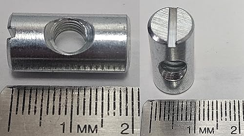 (12) Cross Dowels/Barrel Nuts - 1/4-20 20mm X 10mm Zinc-Plated CNC