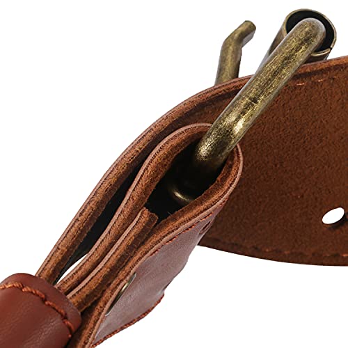 TOURBON Adjustable Tool Belt with 2 Tool Pockets,7 Tool Holster - color: Brown