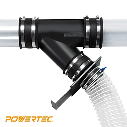 POWERTEC 70149-P2 4 Inch Dust Control Flex Cuff with Steel Hose Clamps, Hose Connector Rubber Cuff Coupler for Woodworking Dust Collection Fittings, Dust Collector Accessories & Machinery, 2 pack - size: 4", 2PK