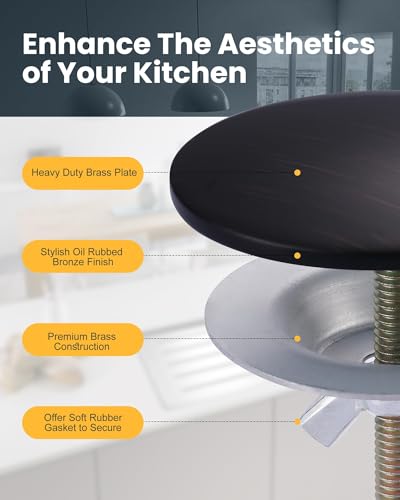 ALEASHA Kitchen Sink Hole Cover, Faucet Hole Cover for Kitchen Sink, Tap Hole Plate Stopper Cover Blanking Brass Metal Plug, Oil Rubbed Bronze - color: Oil Rubbed Bronze