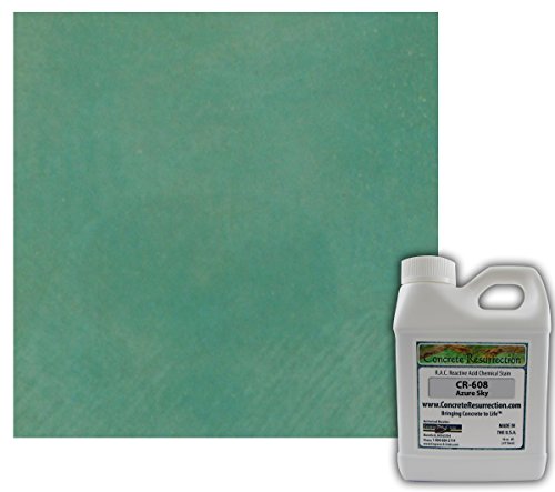 Acid Concrete Stain Professional Grade - Azure Sky, 16 Ounce - color: Azure Sky, size: 0.125 Gallon