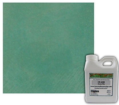 Acid Concrete Stain Professional Grade - Azure Sky, 16 Ounce - color: Azure Sky, size: 0.125 Gallon