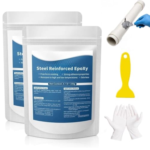 2-Pack Steel-Reinforced Epoxy Putty, Multi-Surface Crack/Hole Filler