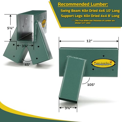 Eastern Jungle Gym Easy 1-2-3 A-Frame Swing Set Bracket, Green - style: A-Frame Swing Set Bracket