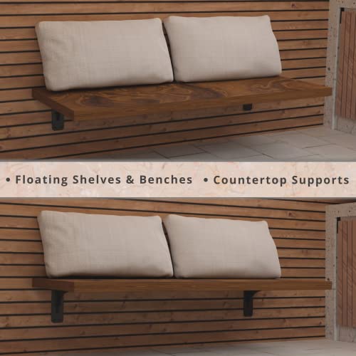 Starby Gladiator Series Solid Heavy Duty Welded 500 Lb Low Profile Granite Countertop Support Shelf Brackets Floating Shelf Discrete Slim 500 LB Capacity (2 Pack) (7" x 11" x 2.5") - size: 7" x 11" x 2.5"