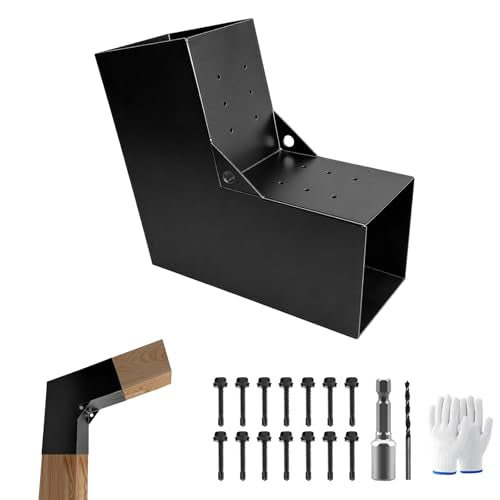 6x6 2-Way Pegola Bracket,15° Angled Slant Post Brackets(1Pack) - size: 6x6 inchs