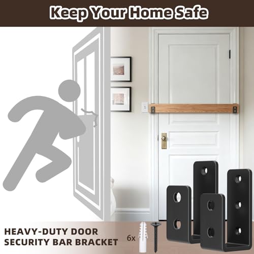2x4 Door Barricade Brackets, 3mm Door Reinforcement Security Brackets(4PCS) - size: 3mm 4PCS