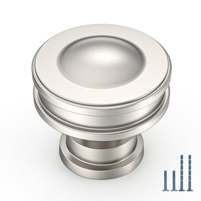 10 Pack Brushed Nickel Cabinet Knobs, Satin Nickel Kitchen Knobs - color: Brushed Satin Nickel, size: knob