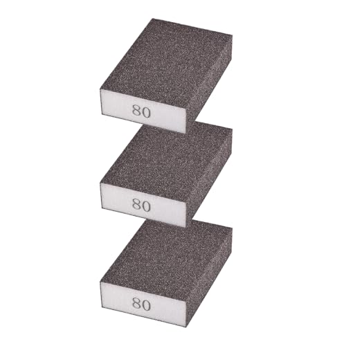 3Pcs 80Grit Sanding Sponges, Wet Dry Sanding Blocks - size: 80Grit