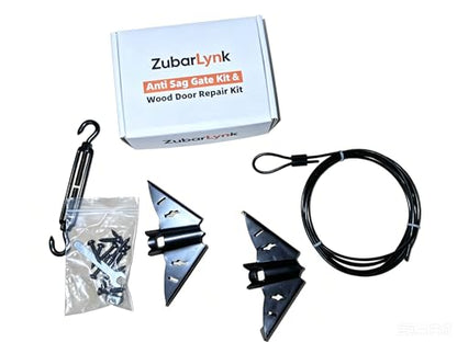 Heavy Duty Anti Sag Gate Kit for Wooden Fence,Door Support Cable Kit.Unique Designed Bat-Shaped Door Hardware,Wood Door Repair Kit for Outdoor, Gate Frame Kit