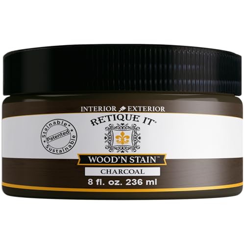 Retique It Wood'n Stain - Liquid Wood Gel Stain Interior/Exterior (08 oz (Half-Pint), 15 Charcoal) - color: Charcoal, size: 8 Fl Oz