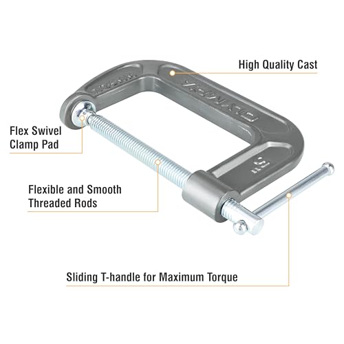 Olympia Tools C-Clamp, 38-145, (5" X 3.25") - size: 5-Inch x 3.25-Inch