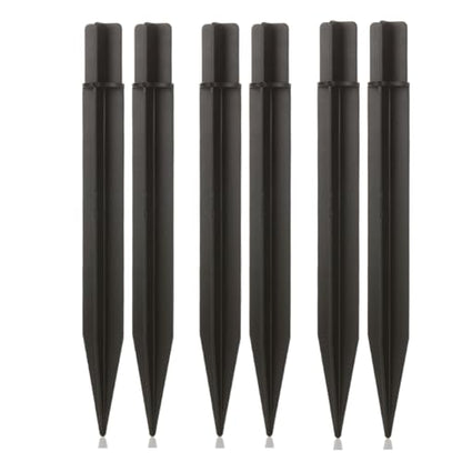 8.25" Reinforced ABS Plastic Solar Ground Spikes - Durable Solar Light Replacement Stakes for Garden, Pathway, Deck, Camping, Christmas Lights (Fits 0.83" Inside Diameter) (Black-6 Pack) - color: Black-6 PACK