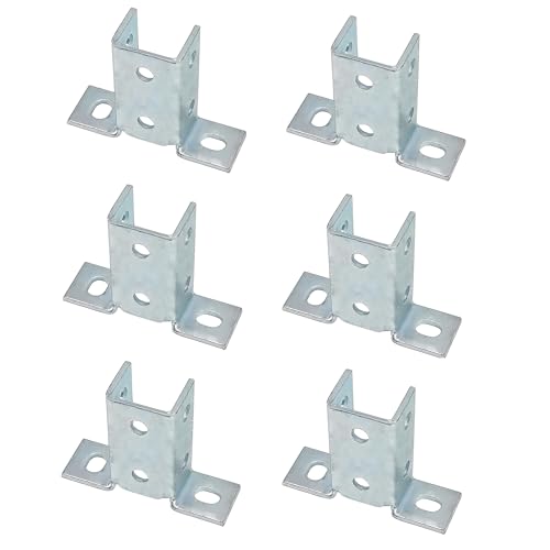 Strut Channel Bracket Angle Wing for 1/2" Bolt in 1 5/8" Uni/strut, 6 Pack - size: 8 Hole Wing Shape