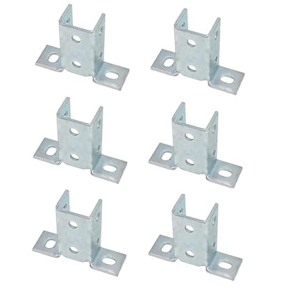 Strut Channel Bracket Angle Wing for 1/2" Bolt in 1 5/8" Uni/strut, 6 Pack - size: 8 Hole Wing Shape